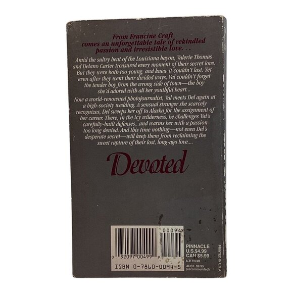 Devoted By Francine Craft 1995 Vintage Romance Paperback Novel - Picture 2 of 12